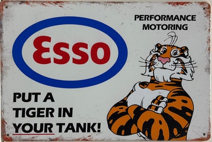 Tin Esso Advertising Sign.