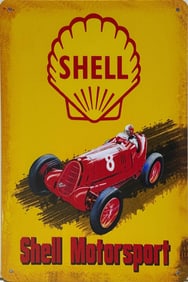 Tin Shell Advertising Sign.