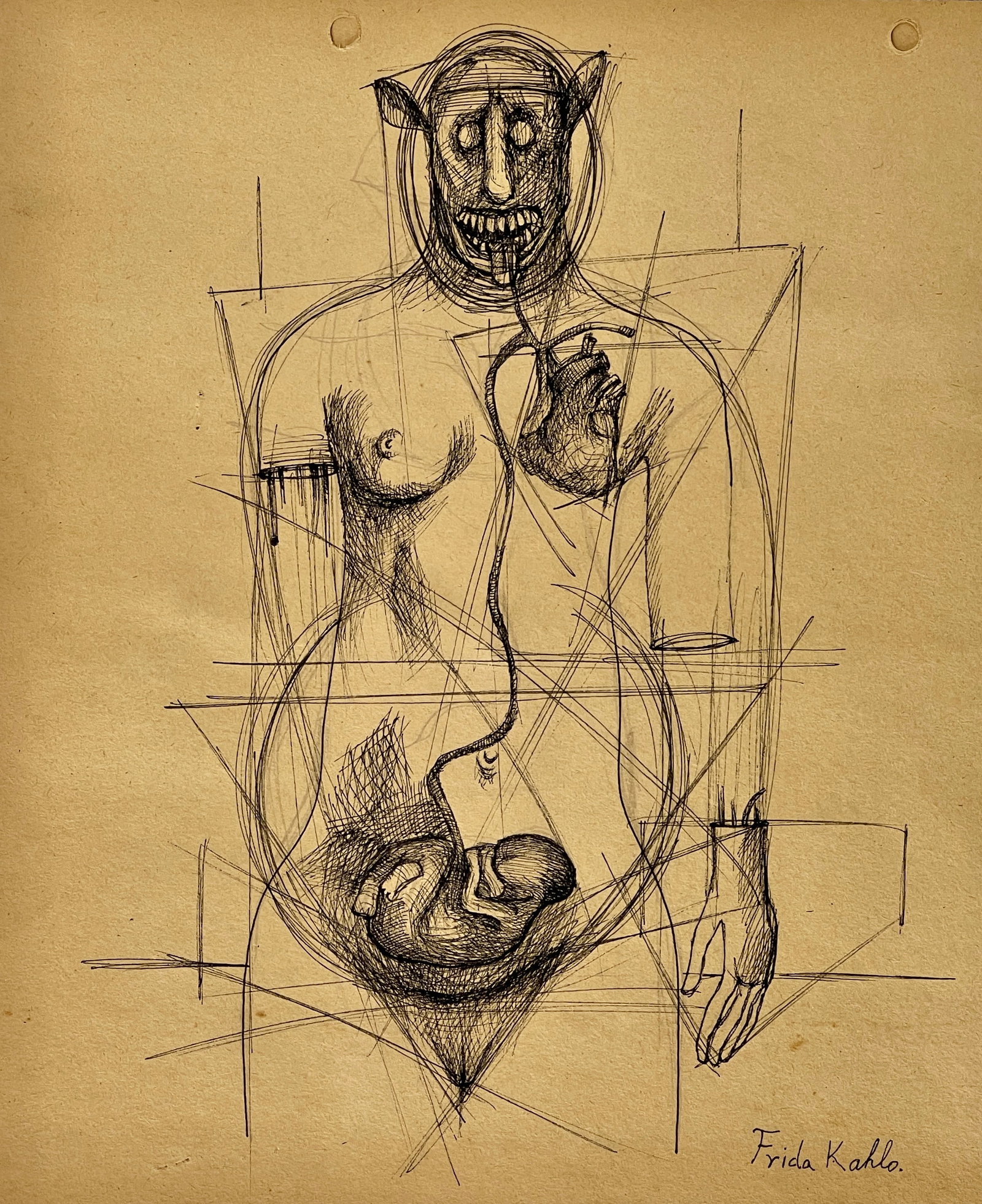Frida Kahlo, Ink on paper. (1 of 2)