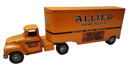 Vintage Pressed Steel Allied Van Lines Tonka Toy Truck.