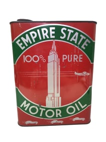 Vintage Empire State Motor Oil Two Gallon Can.