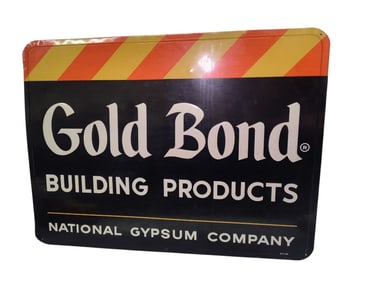 Vintage Large Gold Bond Building Products Advertising Sign.