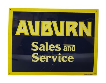 Tin Auburn Sales And Service Advertising Sign.
