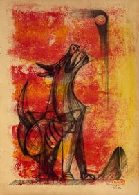 Rufino Tamayo, Charcoal and gouache on paper.