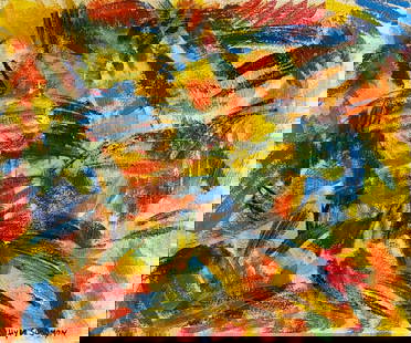Hyde Solomon, Oil on board.: Attr. Hyde Solomon (1911-1982) Title: Untitled (Abstract composition), Medium: Oil on Board, Size: 20" H x 24" W inches, Date: 19664. This lot is accompanied by a COA (Certificate of Attribution) and