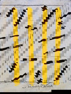 Jeremy Moon, Mixed media on canvas panel.: Attr. Jeremy Moon (1934-1973) Title: Untitled (Abstract composition), Medium: Mixed media on canvas panel, Size: 14" x 10" inches, Date: ca 1968-70. This lot is accompanied by a COA (Certificate of At