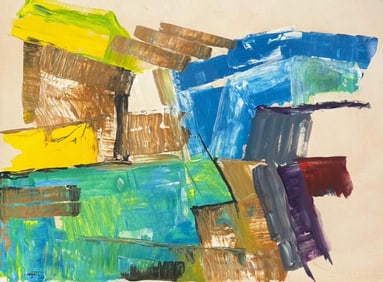 Ram Kumar, Acrylic on paper.