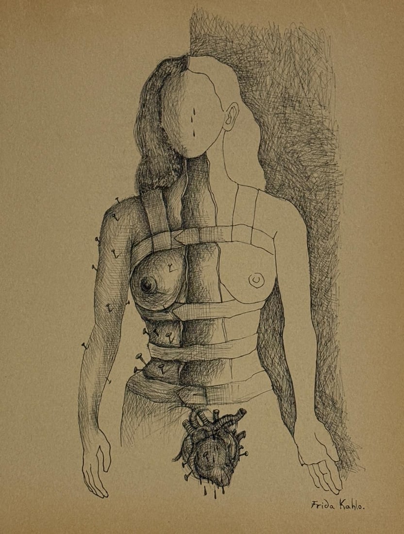 Frida Kahlo, Ink on paper. (1 of 2)
