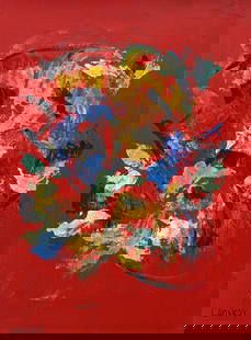 Andre Lanskoy, Oil on canvas.: Attr. Andre Lanskoy (1902-1976) Title: Untitled (Abstract Composition), Medium: Oil on canvas, Date: circa 1970, Size: 16" h x 12" w inches. This lot is accompanied by a COA (Certificate of Attributio