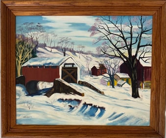 Walter Emerson Baum, Oil on canvas board.