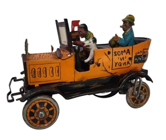 1930s Marx Amos N Andy Fresh Air Taxicab Tin Litho Windup Toy.
