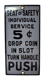 Individual Toilet Service 5¢ Porcelain Door Sign