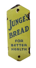 Junge's Bread Porcelain Door Push Sign.