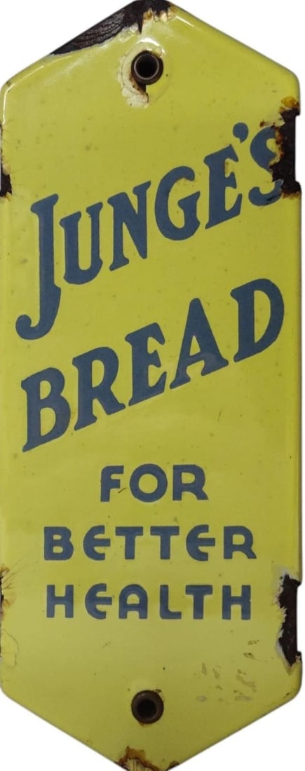 Junge's Bread Porcelain Door Push Sign. (1 of 4)