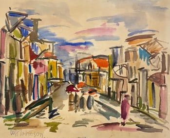 William Henry Johnson, Watercolor on paper.