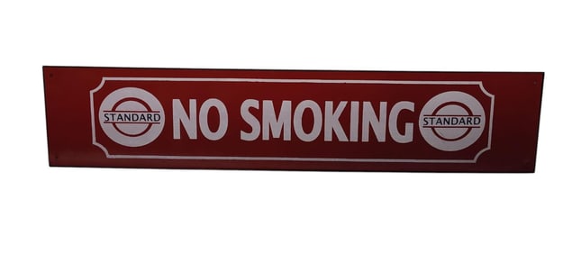 Porcelain Standard Oil No Smoking Advertising Sign.