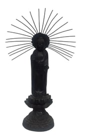 Vintage Japanese Bronze Buddharupa Travel Sculpture.