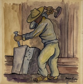 Diego Rivera, Watercolor and ink on paper.