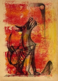 Rufino Tamayo, Charcoal and gouache on paper.