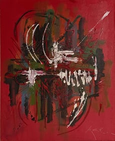 Georges Mathieu, Oil on canvas.