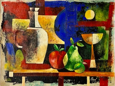 Antoni Clave, Oil on cardboard.