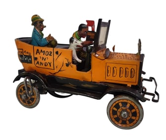 1930s Marx Amos N Andy Fresh Air Taxicab Tin Litho Windup Toy.