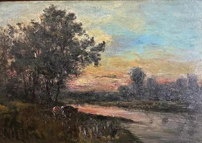 Ralph Albert Blakelock, Oil on panel.