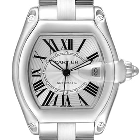 Cartier Roadster Silver Dial Large Steel Men's.