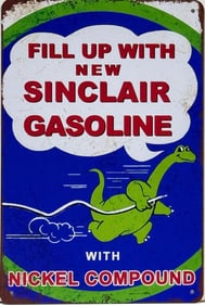 Tin Sinclair Gasoline Advertising Sign.