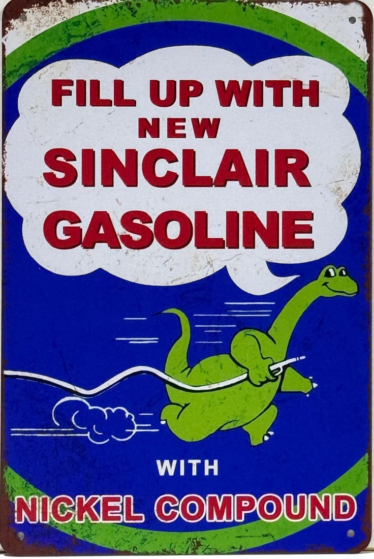 Tin Sinclair Gasoline Advertising Sign. (1 of 2)