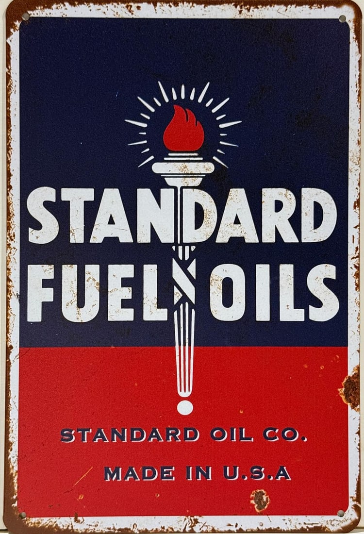 Tin Standard Fuel Oils Advertising Sign. (1 of 2)