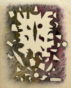 David Smith, Spray paint (enamel) on cardboard.