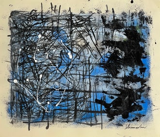 Emil Schumacher, Watercolor and ink on paper.