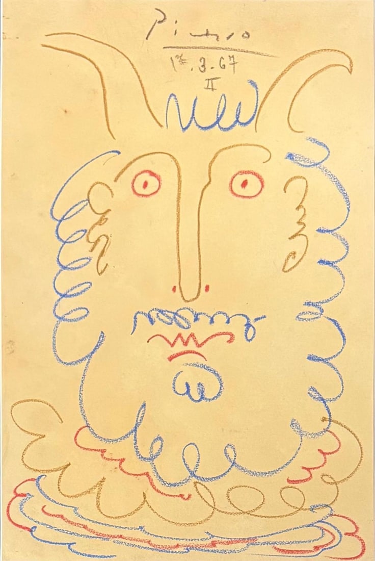 Pablo Picasso, Crayon on paper. (1 of 4)