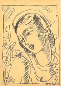 Tamara de Lempicka, Ink on paper.