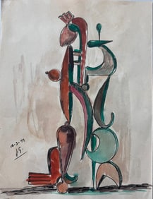 Julio González, Mixed media on paper.