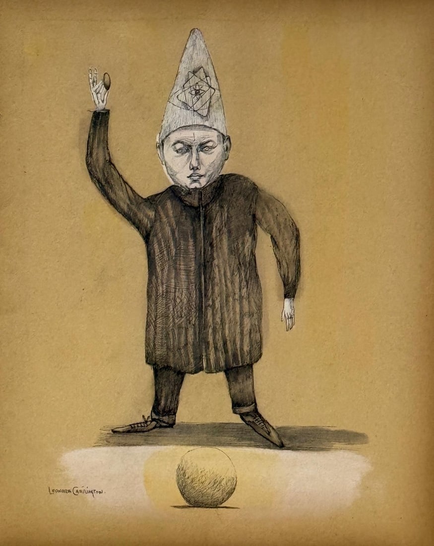 Leonora Carrington, Watercolor and ink on paper.: Leonora Carrington (1917-2011) Title: Untitled, Medium: Watercolor and ink on paper, Size: 14" h x 12" w inches, Date: circa 1965-69. This lot is accompanied by a COA (Certificate of Attribution) and