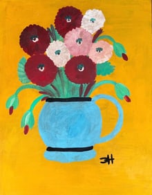 Clementine R. Hunter, Oil on board.