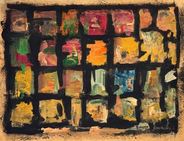 Roger Bissiere, Oil on paper.