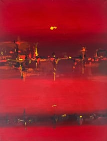 Vasudeo S. Gaitonde, Oil on canvas.