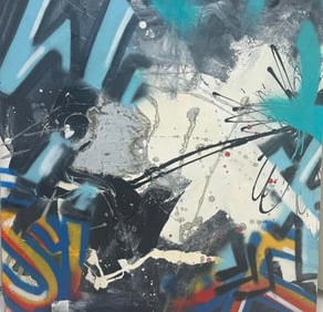 John "CRASH" Matos, Spray paint on canvas.