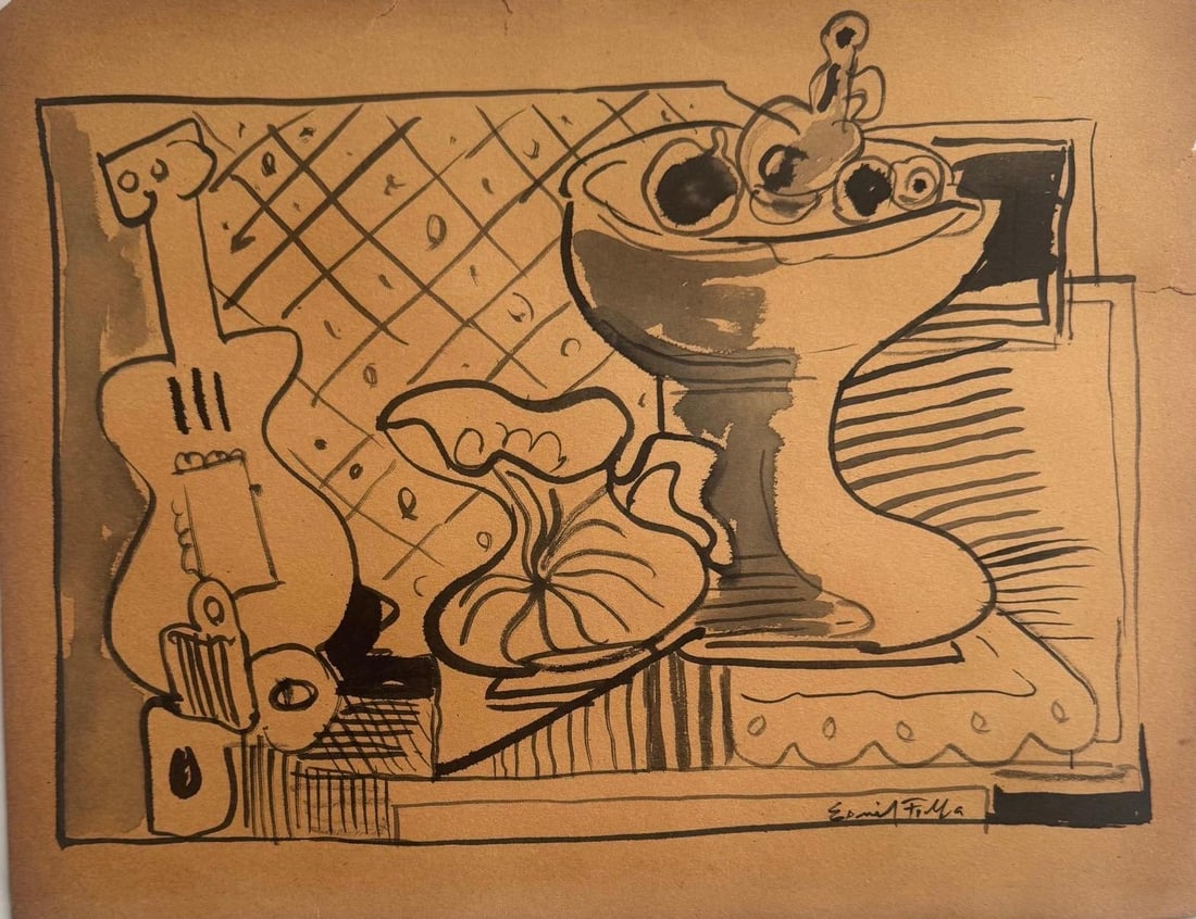 Emil Filla, Gouache and ink on paper. (1 of 2)