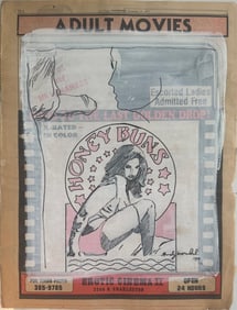 Andy Warhol, Mixed media on erotic news on paper.