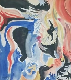 František Kupka, Watercolor on paper art.