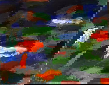 K. M. Adimoolam (1938-2008) Title: Untitled (Abstract composition), Medium: Oil on canvas