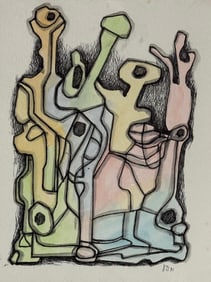 Jean Dubuffet, Watercolor and ink on cardboard.