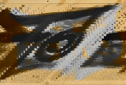 Franz Kline, Oil on newspaper.