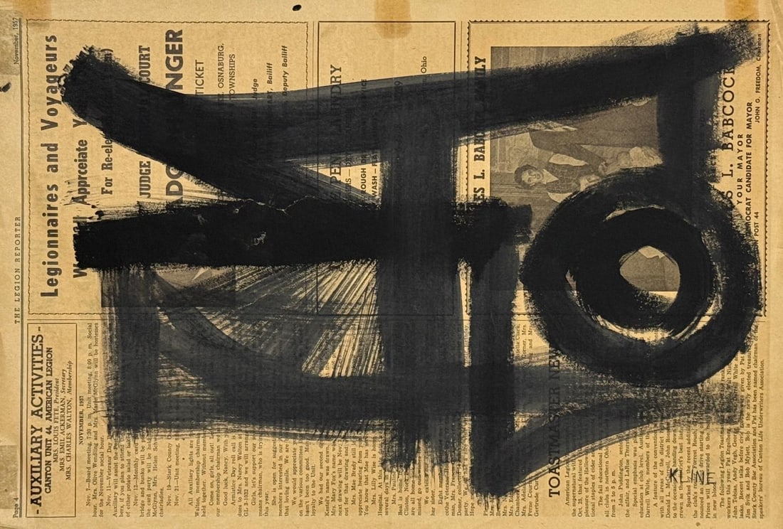 Franz Kline, Oil on newspaper. (1 of 3)