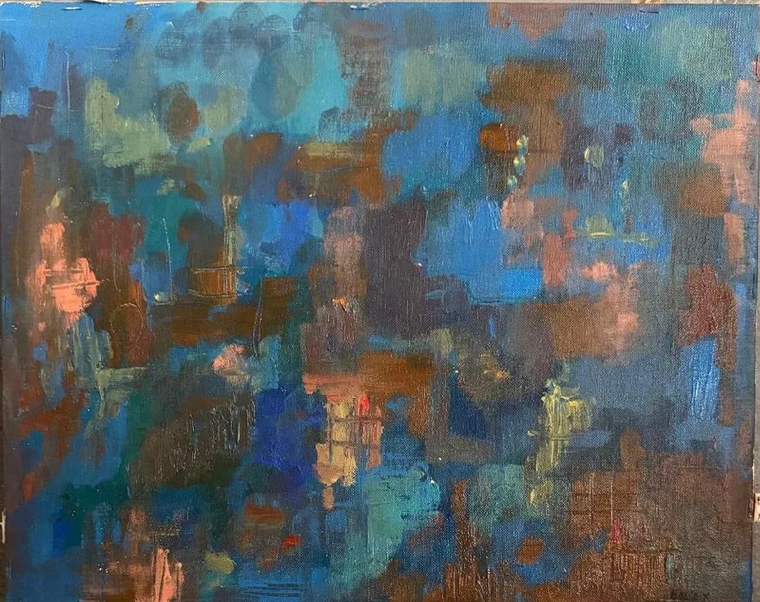 William Melton Halsey (1915-1999) Title: Untitled (Abstract composition), Medium: Oil on canvas (1 of 3)