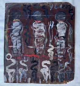 Purvis Young, Paint on wood.